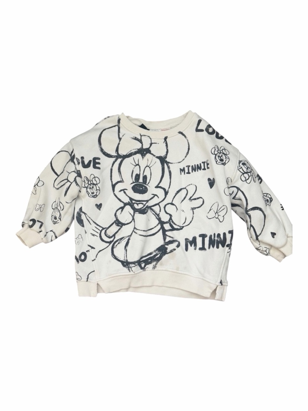 Zara x Disney Minnie Mouse Kids Sweatshirt - White & Black 5